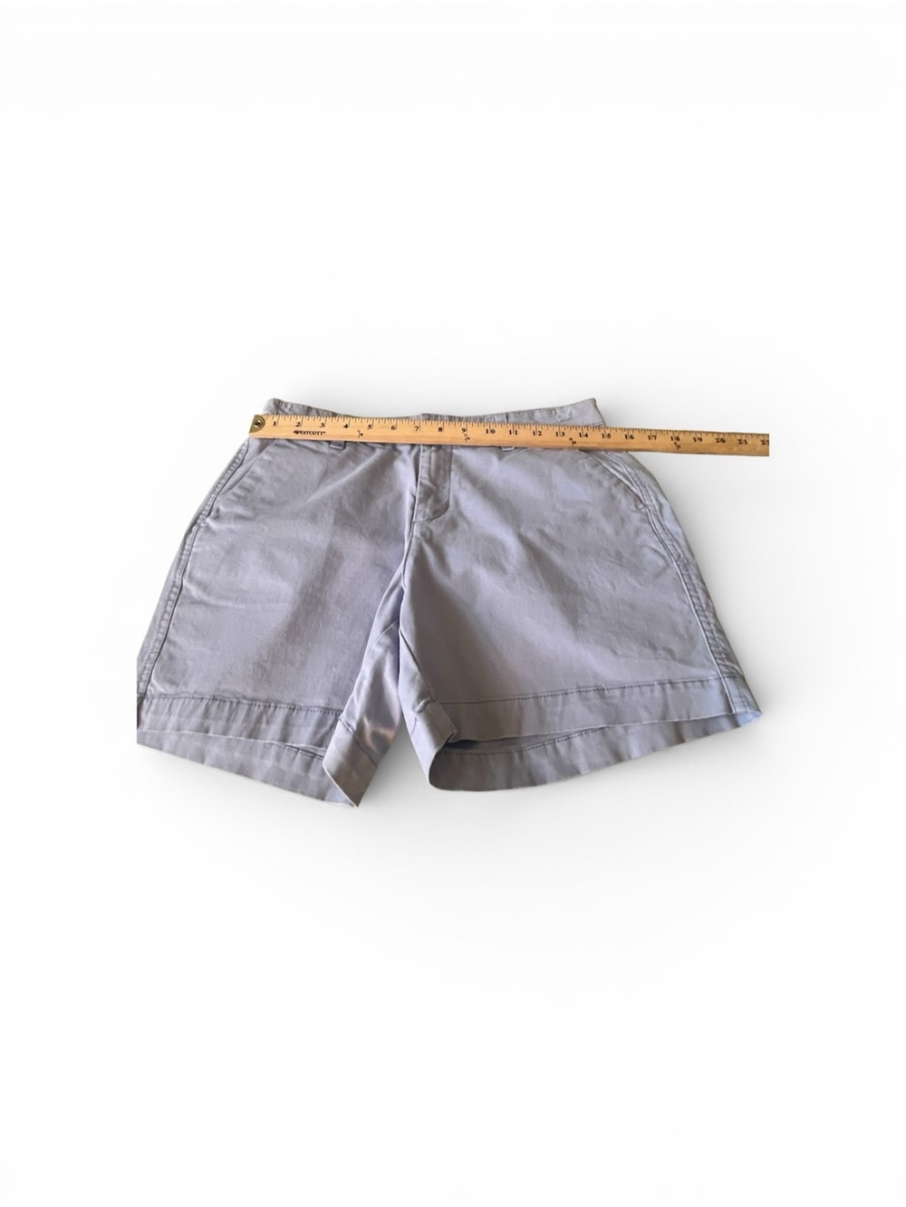 Coastal Grandma Light Blue Cotton Shorts 4 Mid Rise Casual Preppy Summer Capsule - Picture 6 of 6